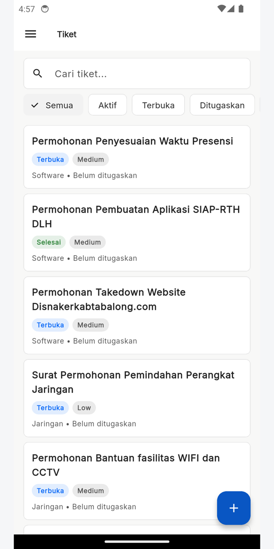 Aplikasi Polygon Tabalong, Tiket layanan